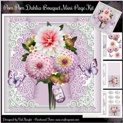 Pom Pom Dahlia Bouquet Mini Page Kit
