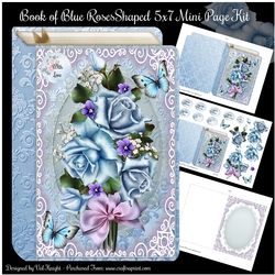 Book of Blue Roses 5x7 Shaped Mini Page Kit