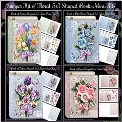 cup1027021_58488 - Bumper Kit of Floral 5x7 Shaped Books Mini Kits