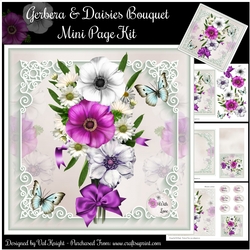 Anemones and Daisies Bouquet Mini Page Kit