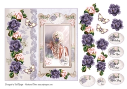 Flowers in her hair Card Front With Decoupage