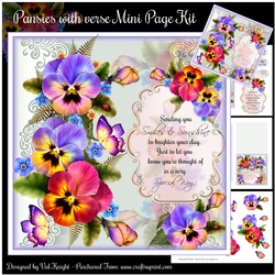 Pansies with verse Mini Page Kit