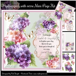 Hydrangea with verse Mini Page Kit