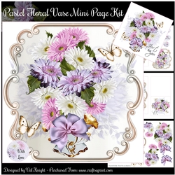 Pastel Floral Vase Mini Page Kit