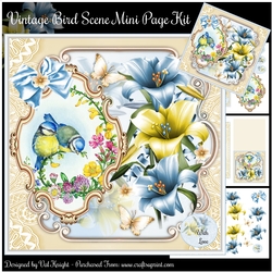 Vintage Bird Scene Mini Page Kit