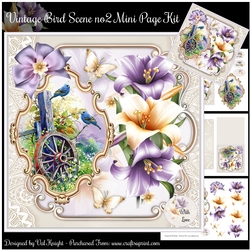 Vintage Bird Scene no2 Mini Page Kit