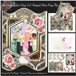 Art Deco Ladies Day 5x7 Shaped Mini Page Kit