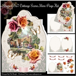 5x7 Shaped Cottage Scene Mini Page Kit