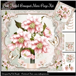 Pink Floral Bouquet Mini Page Kit