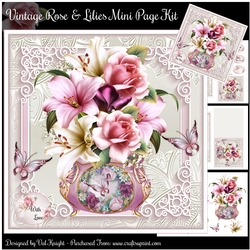Vintage Rose & Lilies Mini Page Kit