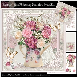 Vintage Floral Watering Can Mini Page Kit
