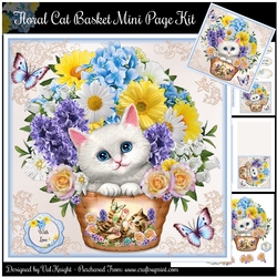 Floral Cat Basket Mini Page Kit