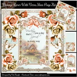 Vintage Roses With Verse Mini Page Kit