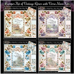 Bumper Kit of Vintage Roses with Verse Mini Page Kits