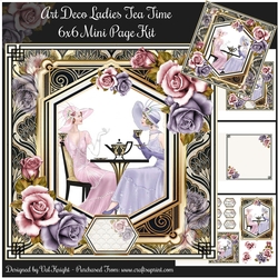 Art Deco Ladies Tea Time 6x6 Mini Page Kit