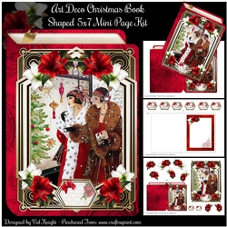Art Deco Christmas Book 5x7 Shaped Mini Page Kit