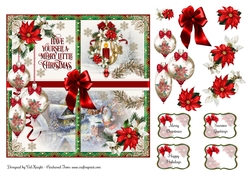 A Merry Little Christmas Card Front With Decoupage