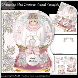 Watercolour Shaped Christmas Snowglobe Mini Page Kit