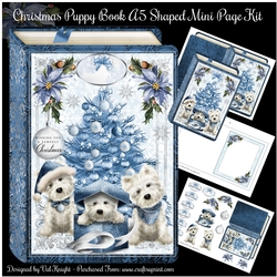 Christmas Puppy Book A5 Shaped Mini Page Kit