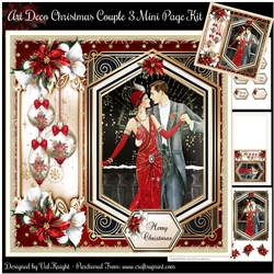 Art Deco Christmas Couple 3 Mini Page Kit
