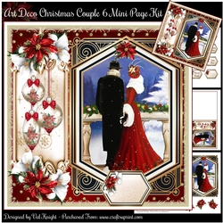 Art Deco Christmas Couple 6 Mini Page Kit