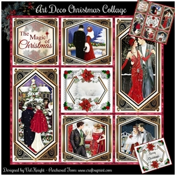 Art Deco Christmas Collage Mini Page Kit