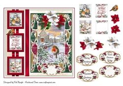 Robin Collage Card Front With Decoupage