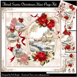 Floral Scenic Christmas Mini Page Kit