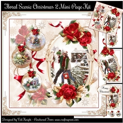 Floral Scenic Christmas 2 Mini Page Kit