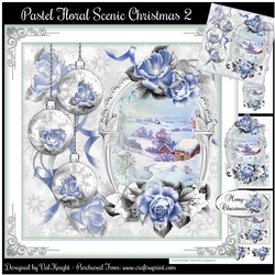 Pastel Floral Scenic Christmas 2 Mini Page Kit