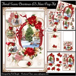 Floral Scenic Christmas A5 Mini Page Kit