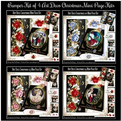 Bumper Kit of 4 Art Deco Christmas Mini Page Kits