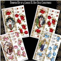 Bumper Kit of 4 Large DL Art Deco Christmas