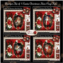 Bumper Kit of 4 Santa Christmas Mini Page Kits