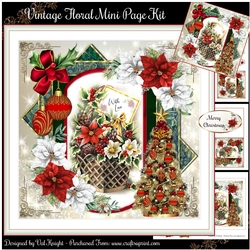 Vintage Floral Christmas Mini Page Kit