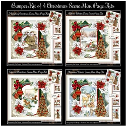 Bumper Kit of 4 Christmas Winter Scene Mini Page Kits