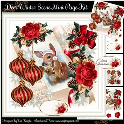 Deer Winter Scene Mini Page Kit