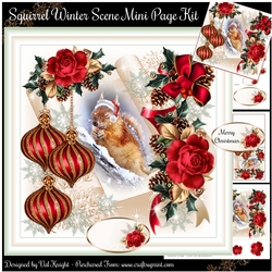 Squirrel Winter Scene Mini Page Kit