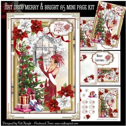 Art Deco Merry & Bright Christmas A5 Mini Page Kit   