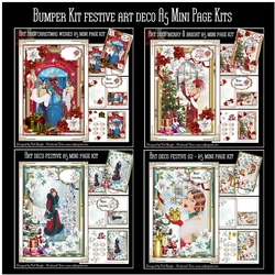 Bumper Kit of 4 Art Deco Festive A5 Mini Page Kits