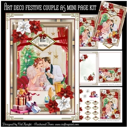 Art Deco Festive Couple A5 Mini Page Kit