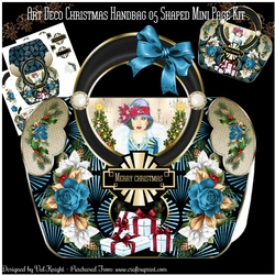 Art Deco Christmas Handbag 05 Shaped Mini Page Kit