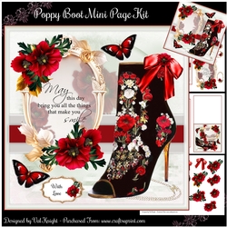 Poppy Floral Boot Mini Page Kit 