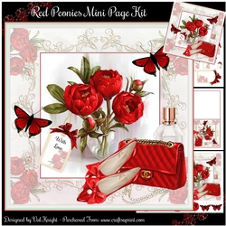 Red Peonies Mini Page Kit