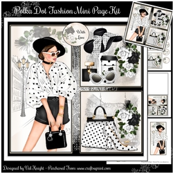 Polka Dot Fashion Mini Page Kit