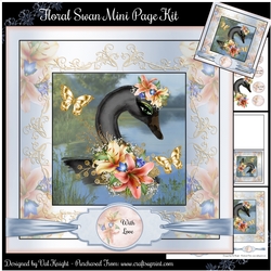 Floral Swan Mini Page Kit
