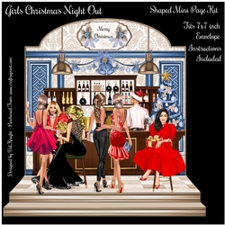 Girls Christmas Night Out Shaped Mini Page Kit