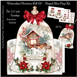 Watercolour Christmas Bell 02 - Shaped Mini Page Kit