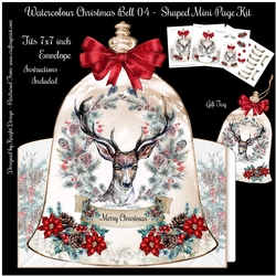 Watercolour Christmas Bell 04 - Shaped Mini Page Kit