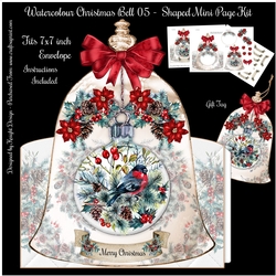 Watercolour Christmas Bell 05 - Shaped Mini Page Kit
